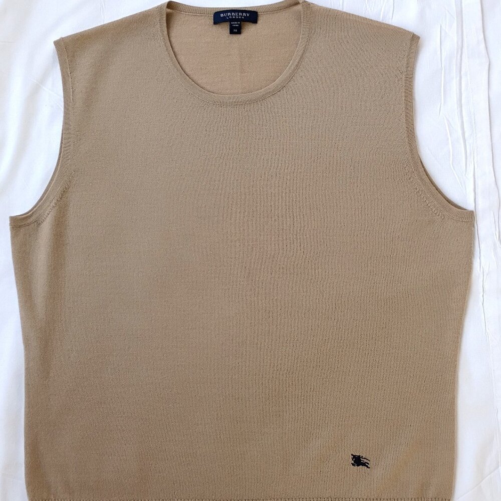 Burberry London Sleeveless Wool Knit Top Size Medium